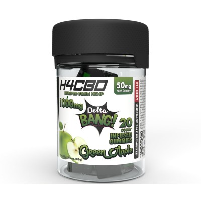 Deltabang H4CBD Gummies Cubes Green Apple 1000mg