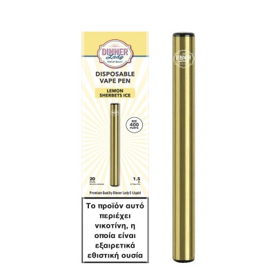 Dinner Lady Lemon Sherbets Ice Disposable Vape Pen 1.5ml 20mg