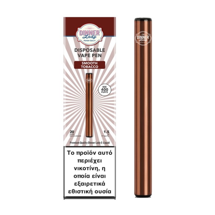 Dinner Lady Smooth Tobacco Disposable Vape Pen 1.5ml 20mg