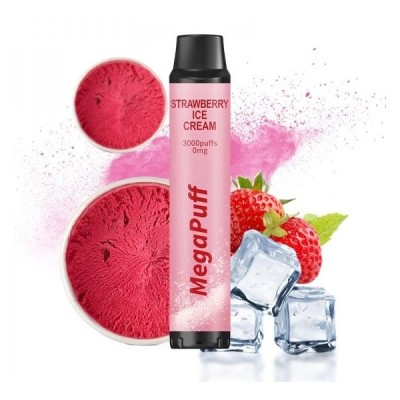 MegaPuff Strawberry Ice Cream 3000 Puffs 0mg 8ml