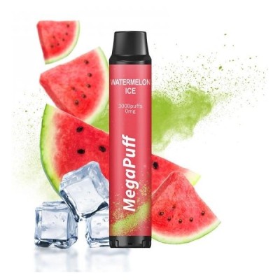 MegaPuff Watermelon Ice 3000 Puffs 0mg 8ml