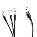 Cable USB 3 in 1 Type C/Micro USB/Lighting 125cm 2.8A