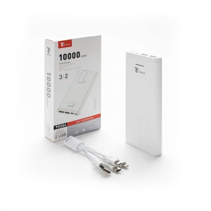 Power Bank 10000mAh 2USB + Cable 3 in 1