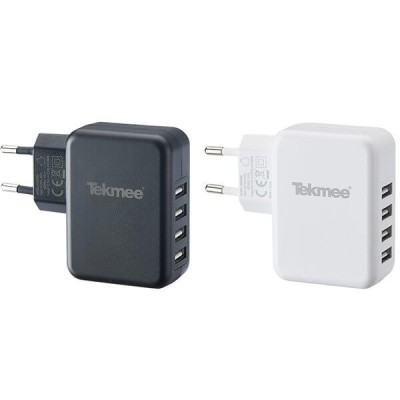 Tekmee Φορτιστής Πρίζας 4 Θύρες USB 4.8A