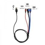 Cable USB 4 in 1 Type C/Micro USB/Lighting 125cm 2.8A