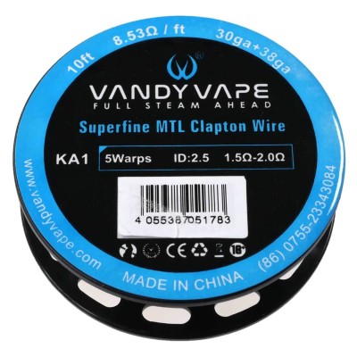 Vandy Vape Superfine MTL Clapton Wire Kanthal 30ga+38ga Vandy Vape Superfine MTL Clapton Wire Kanthal 30ga+38ga