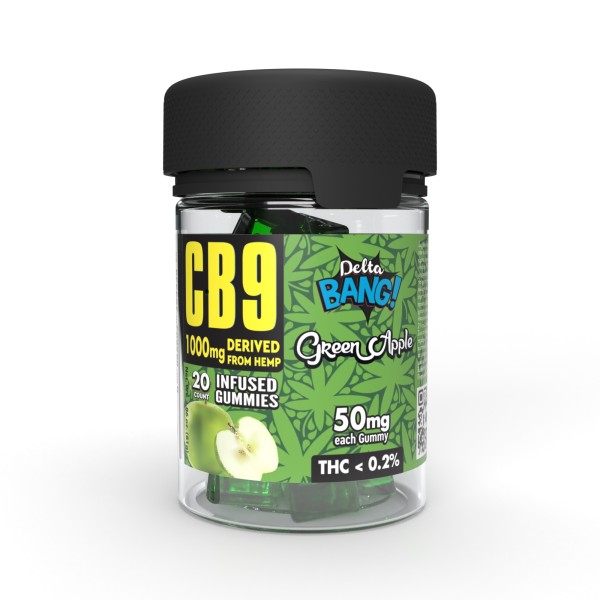 Deltabang CB9 Gummies Cubes Green Apple 1000mg - Χονδρική