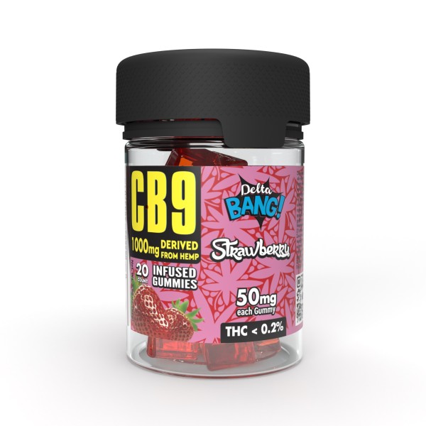 Deltabang CB9 Gummies Cubes Strawberry 1000mg - Χονδρική