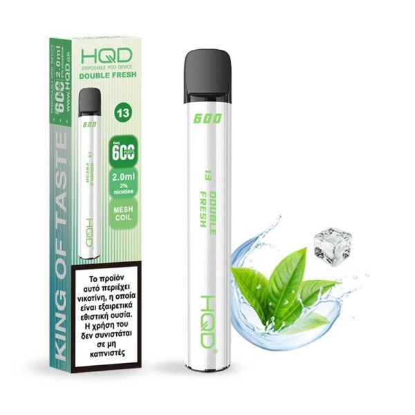HQD 600 Double Fresh-Ice Mint 600 Puffs - Χονδρική