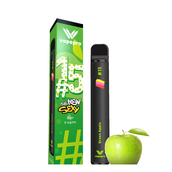 Vapepro #15 Green Apple 0mg 2ml - Χονδρική