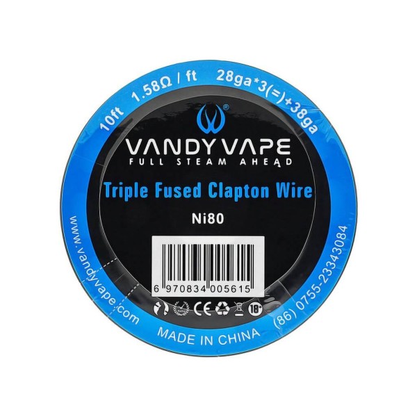 Vandy Vape Triple Fused Clapton Wire Ni80 28ga*3+38ga - Χονδρική