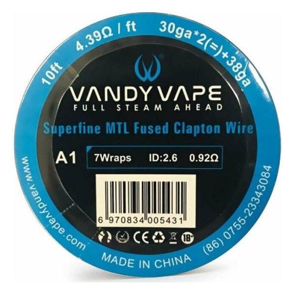 Vandy Vape Superfine MTL Fused Clapton Wire A1 30ga*2+38ga - Χονδρική